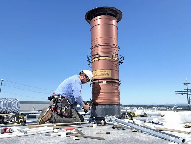Installed chimney liner by Hudson Chimney Sweep in Hudson, OH