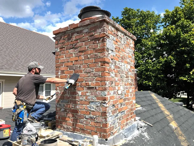 Completed chimney rebuild by Hudson Chimney Sweep in Hudson, OH