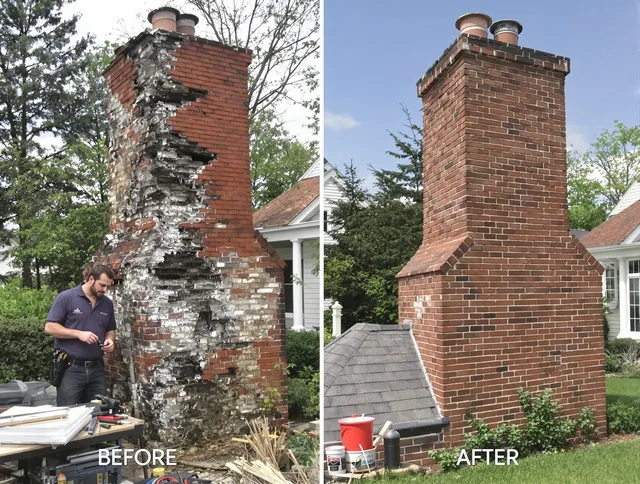 Hudson Chimney Sweep performing a full chimney restoration in Hudson, OH