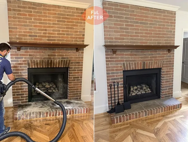 Hudson Chimney Sweep carefully sanitizing a fireplace in Hudson, OH