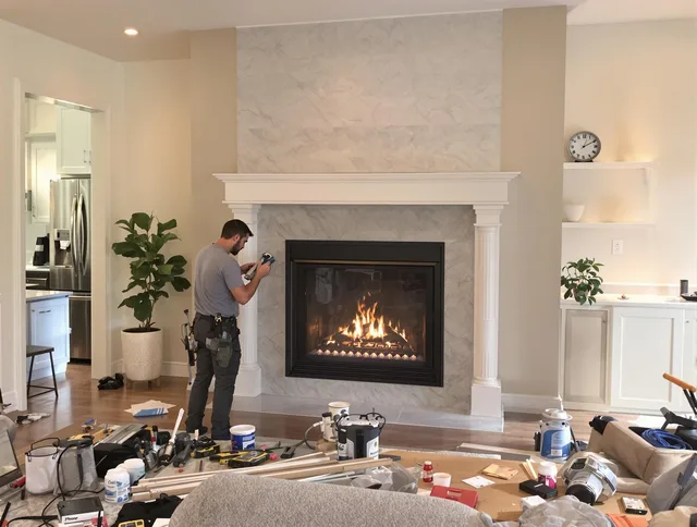 Newly installed fireplace by Hudson Chimney Sweep in Hudson, OH