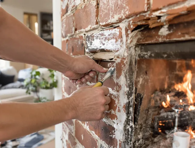 Routine fireplace repair by Hudson Chimney Sweep in Hudson, OH